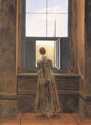 Caspar David Friedrich Woman at the Window (mk10) Norge oil painting art